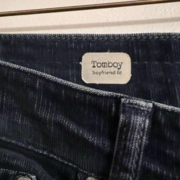 Anthropologie AG Tomboy Boyfriend Fit Distressed Whiskered Corduroy Jeans Sz 26R - Picture 9 of 13